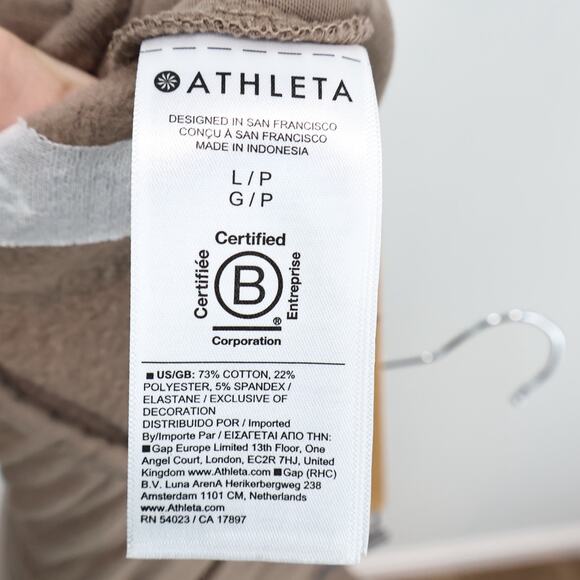 Athleta Forever Fleece Jogger Pyrite Brown Size Large Petite NWT - Picture 6 of 8